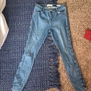 Lace up skinny jeans pac sun